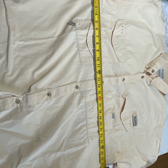 Columbia Shirt Mens Size 2XL PFG Performance Fishing Gear, Soft Yellow, Vented - Picture 9 of 12